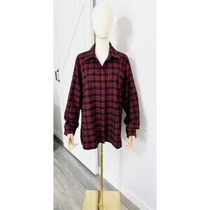 NWOT P. TAYLOR Womens Size M Oversized Art-To-Wear Lagenlook Plaid Tunic Shirt